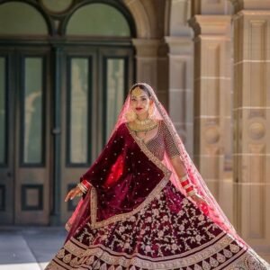 Velvet Bridal Lehenga